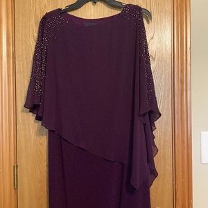 Purple beaded long formal dress
